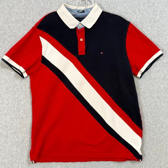 Tommy Hilfiger Other - Vtg Tommy Hilifger Pique Polo Shirt Size L Campus Preppy Diagonal Stripe Y2K 90s